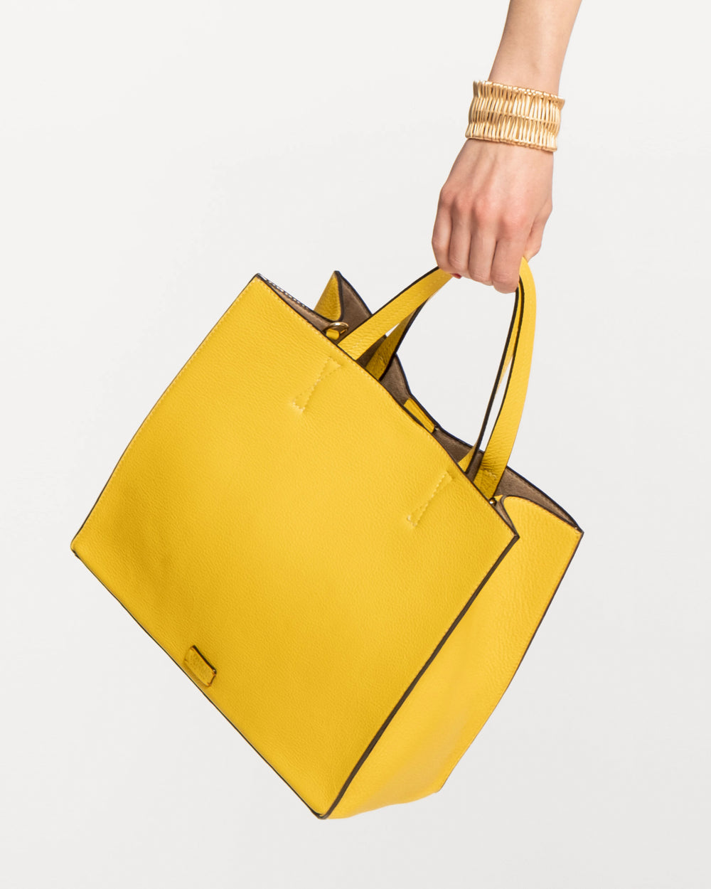 Margo Tote Tumbled Leather - Canary - Frances Valentine