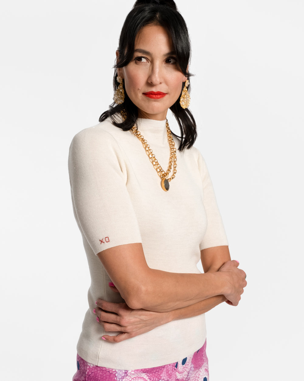 Marie Merino Mock Neck - Oyster - Frances Valentine