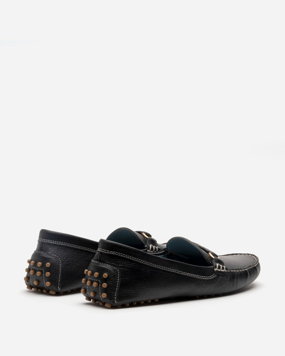 Charlie Driving Loafer - Tumbled Leather Black Loafers Frances Valentine