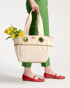 Mr. Green Jeans Tote Natural Green - Frances Valentine