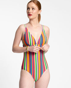 Reese One Piece Swimsuit Candy Stripe - Frances Valentine