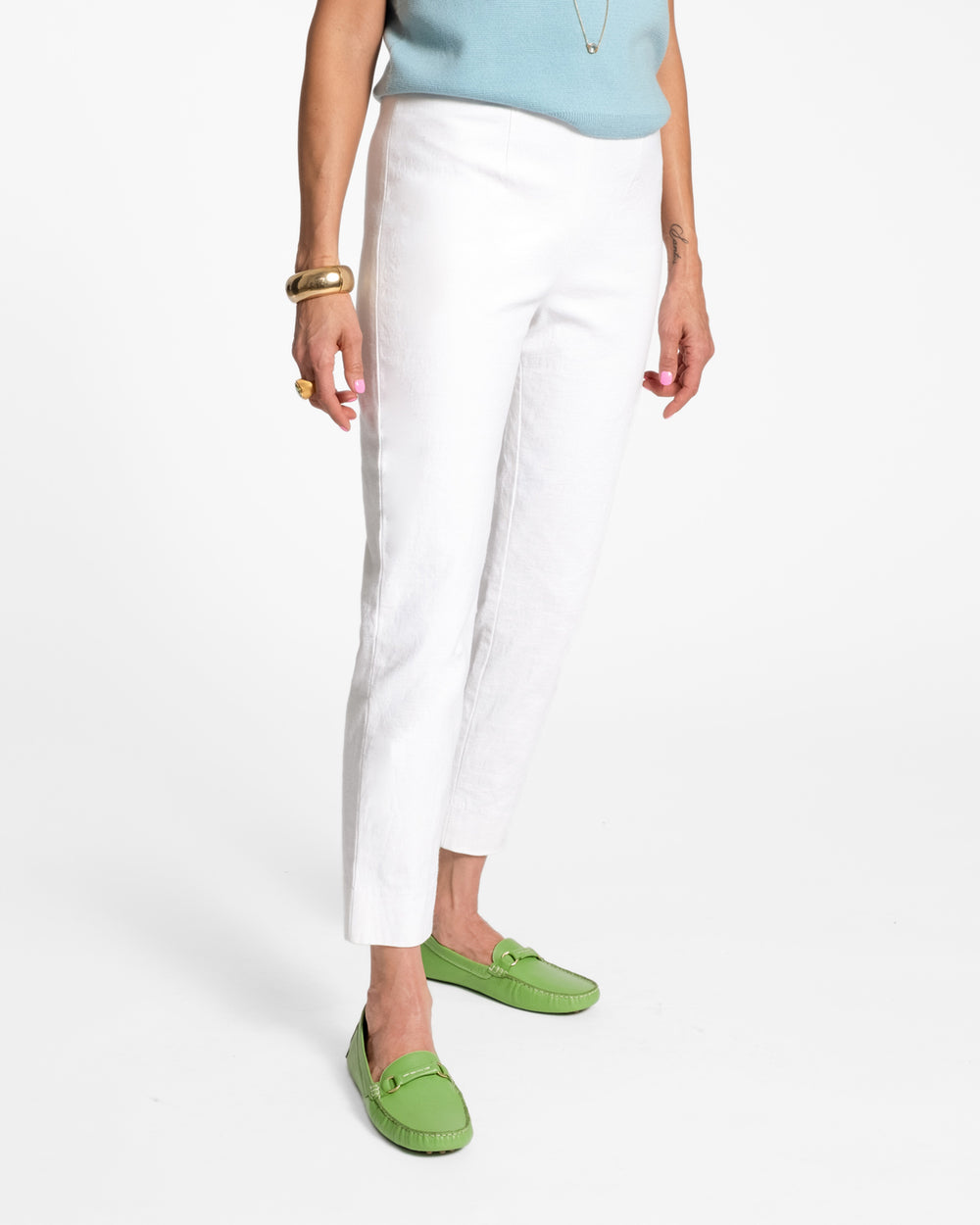 Lucy Cigarette Pant - White - Frances Valentine