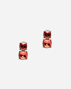 Dual Gem Drop Earrings Red - Frances Valentine