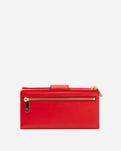 Double Slim Wallet Soft Nappa Red Oyster - Frances Valentine