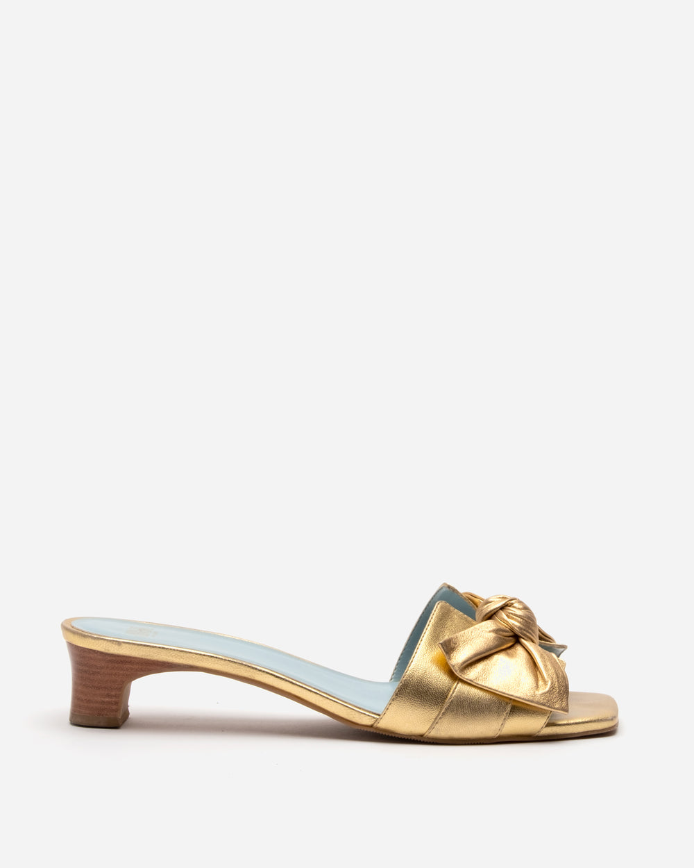 Sandy Slide Heel - Nappa Leather Platino Heels Frances Valentine