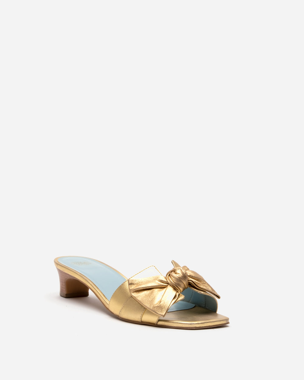 Sandy Slide Heel - Nappa Leather Platino Heels Frances Valentine