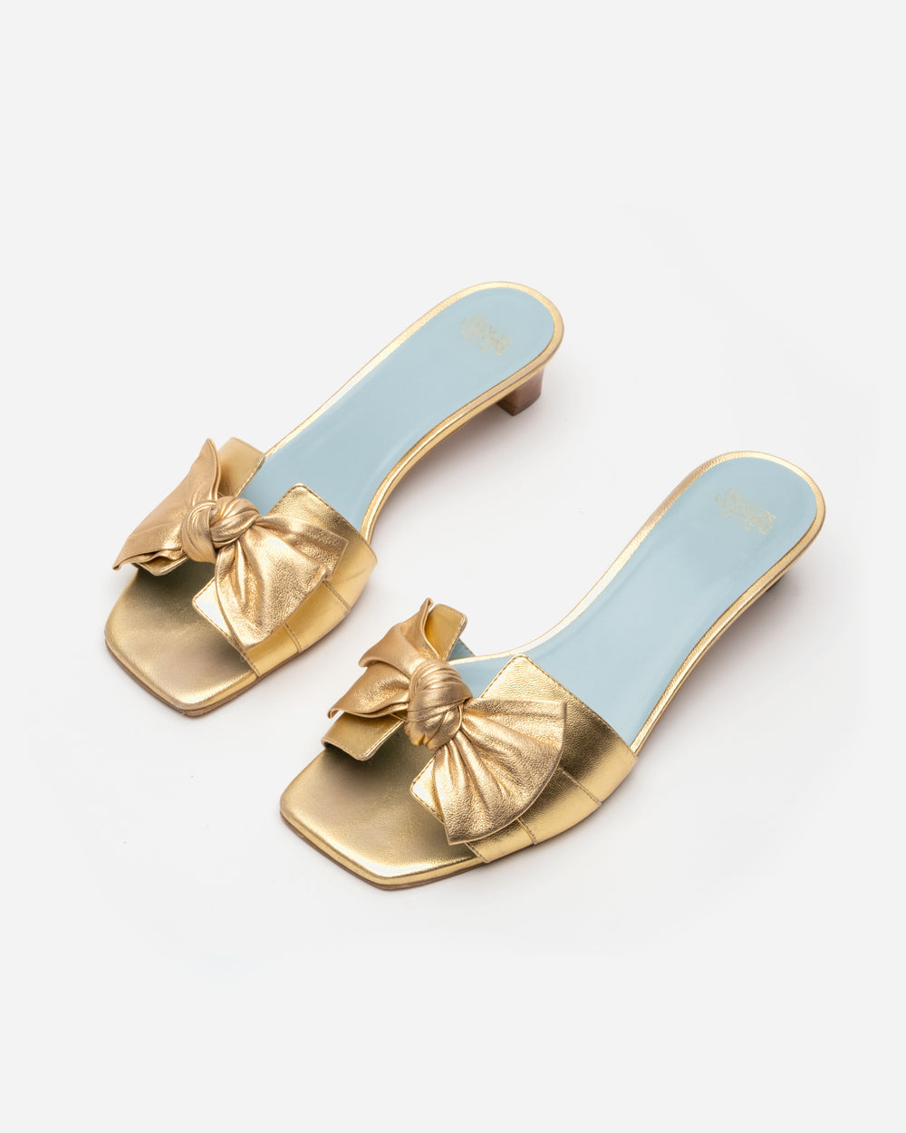 Sandy Slide Heel - Nappa Leather Platino Heels Frances Valentine