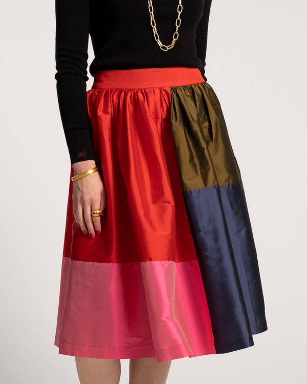 Barbara Midi Skirt - Colorblock - Frances Valentine