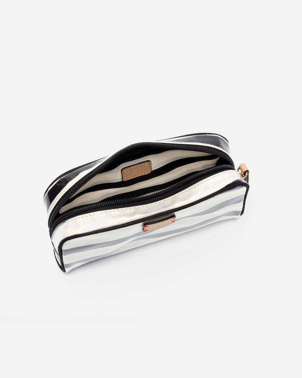 Small Cosmetic Painterly Stripe Black Oyster Frances Valentine