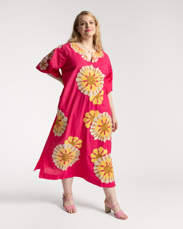 Delightful Caftan - Sunrise Pink Multi - Frances Valentine