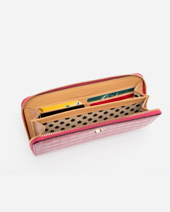 Zip Around Continental Wallet Soft Nappa Pink Oyster - Frances Valentine