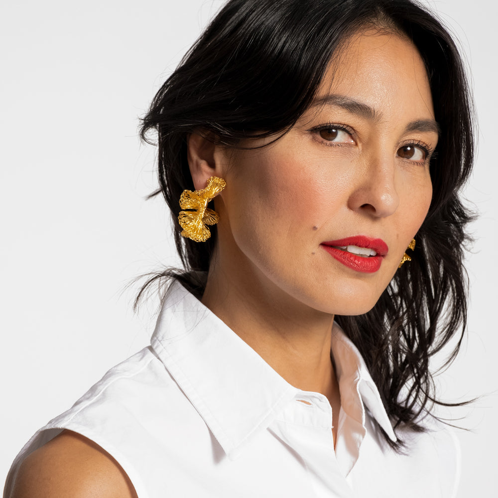Crochet Ruffled Hoop Earring - Frances Valentine