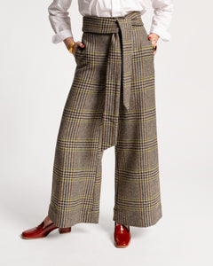 Zoey Belted Pant Leeds Houndstooth Wool